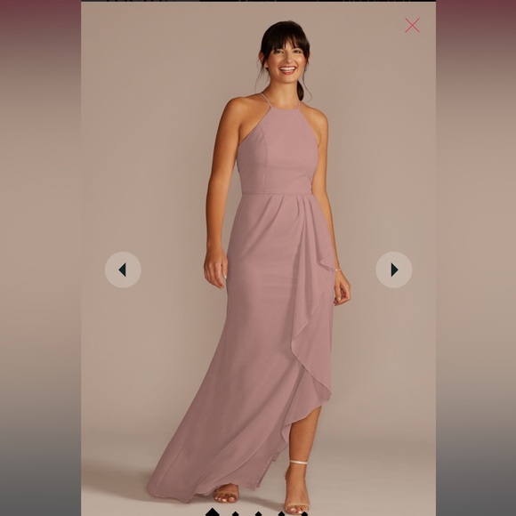 David's bridal chiffon Quartz bridesmaid dress - Picture 1 of 3